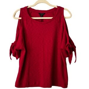 Lucky Brand Red Cold Shoulder Blouse